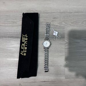 August Steiner Silver Watch with White Dial